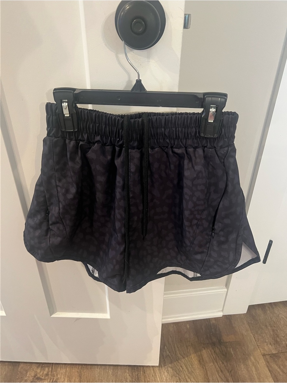 lululemon athletica Black Subtle Animal-Print Running Shorts
